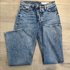 Rag & Bone Alex High Rise straight Blue Denim Jeans